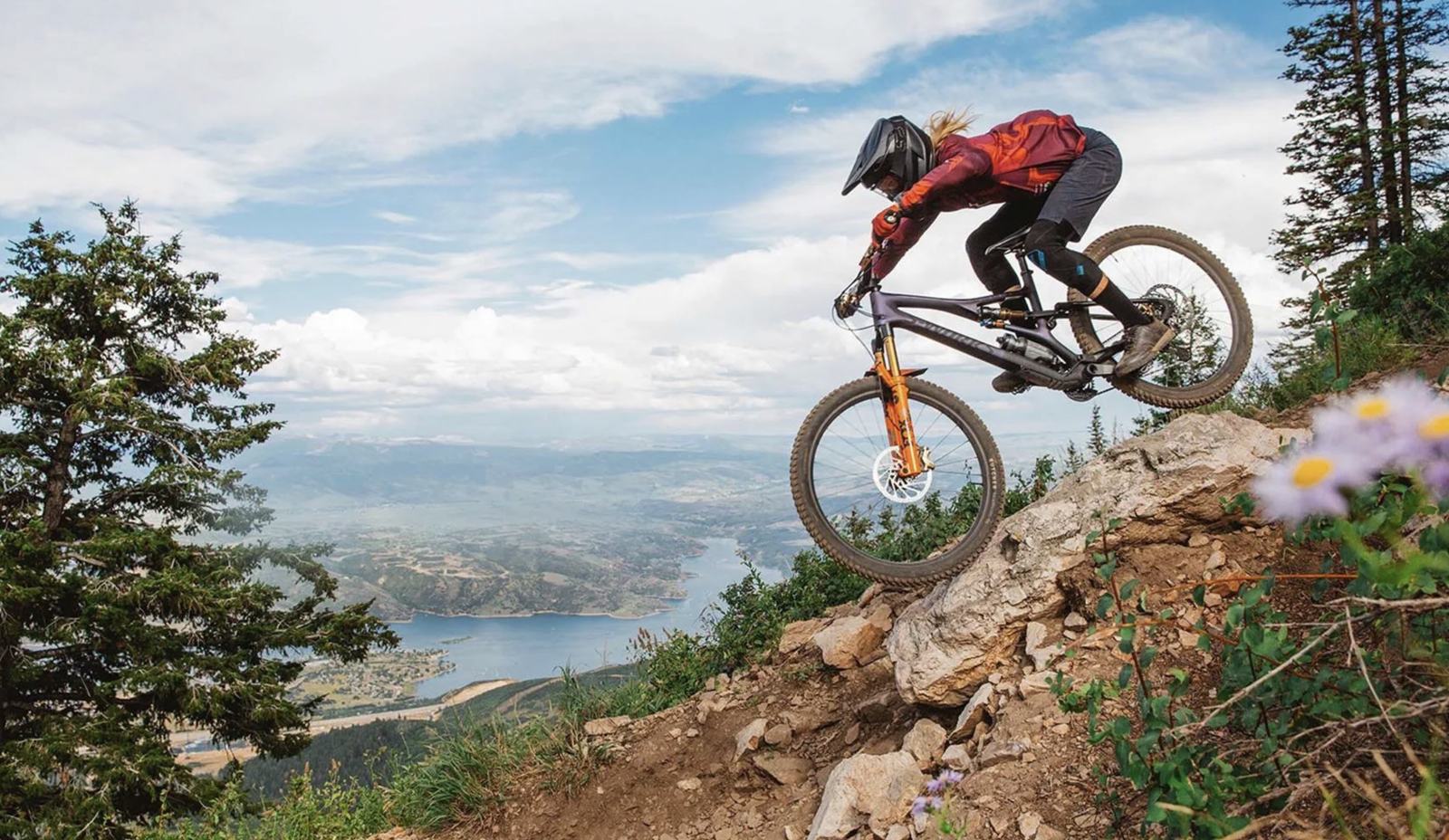 Lift-served mountain biking on Deer Valley singletrack trails above Jordanelle